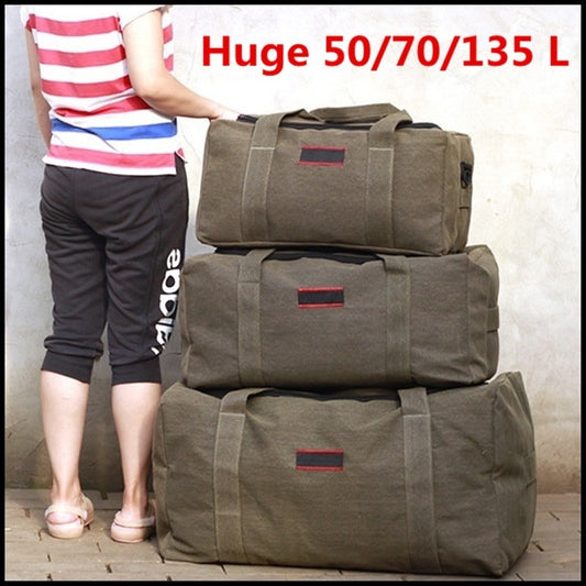 Bolsa de lona de gran capacidad para equipaje de mano, bolsa de viaje, bolsa grande para mudanzas de hombre