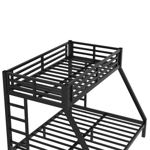 Litera de metal Twin XL sobre Queen para adolescentes y adultos, ahorra espacio, reduce el ruido y no necesita somier.