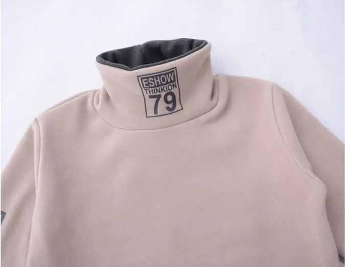 Camiseta de manga larga de invierno Suéter de cuello alto para niños