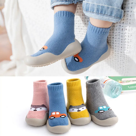Calcetines y zapatos de piso para bebé Terry grueso y cálido