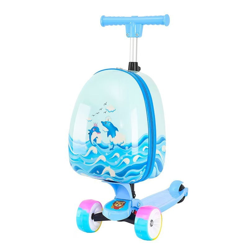 Children's Cute Cartoon Scooter Trolley Case