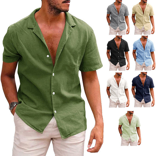 Tops para hombre Camisa casual con botones Camisa de playa de manga corta Ropa de verano para hombre