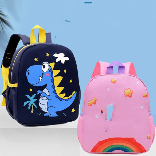 Jardín de infantes para hombres y mujeres Reducción de carga Descompresión Anti-perdida Moda Todo fósforo Mochila escolar Mochila para estudiantes de dibujos animados al por mayor