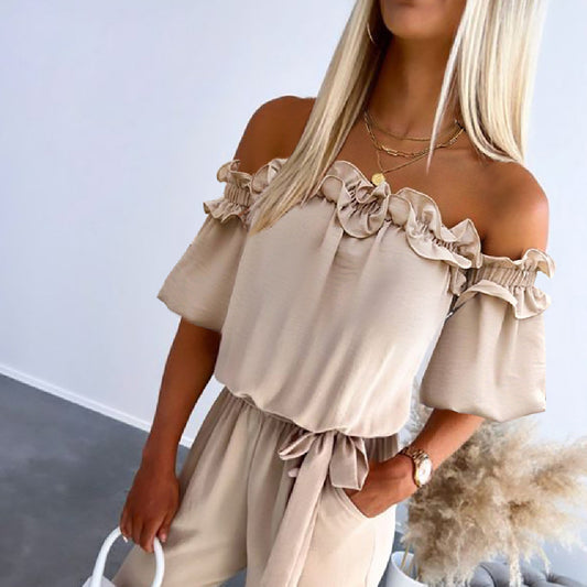 Women's Summer New Off Shoulder Jumpsuits Suit