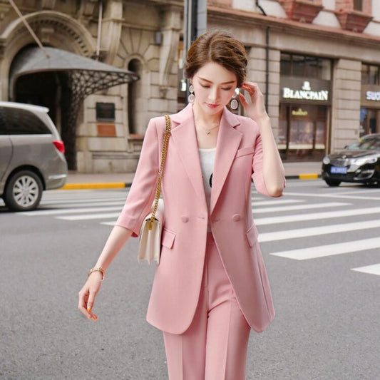Women's Mid-length Three-quarter Sleeve Blazer Suit