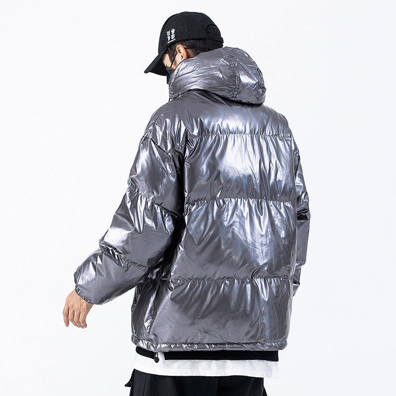 Parkas tipo Cargo reflectantes oscuros, chaquetas para hombre, ropa informal estilo Hip Hop, chaquetas acolchadas, cazadora Harajuku, Parka, abrigos, ropa técnica
