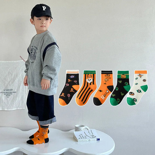 Calcetines de tubo de Halloween de moda simples para niños