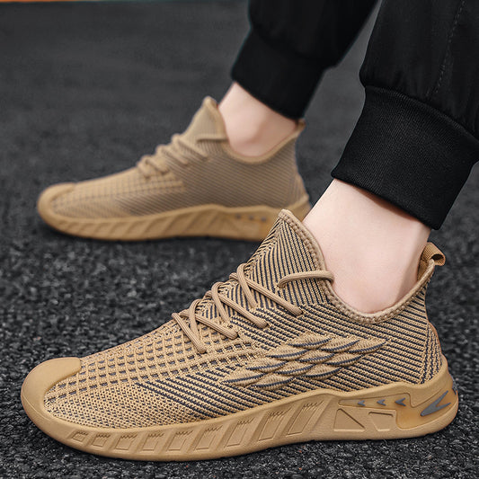 Zapatos casuales de fondo suave de malla tejida con mosca transpirable para hombre