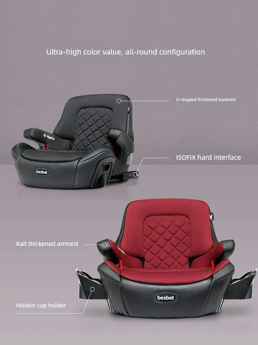 Besbet-asiento de coche para niños de 3 a 12 años, plantilla elevadora, cojines para asiento de bebé sencillos y portátiles, Isofix