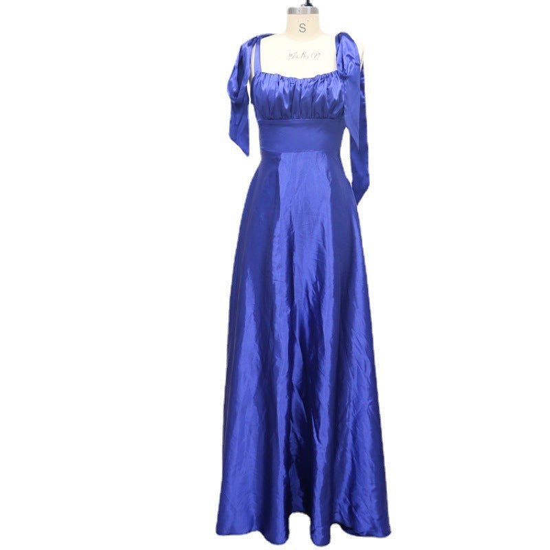 Vestido de noche de dama de honor sin mangas de moda para mujer
