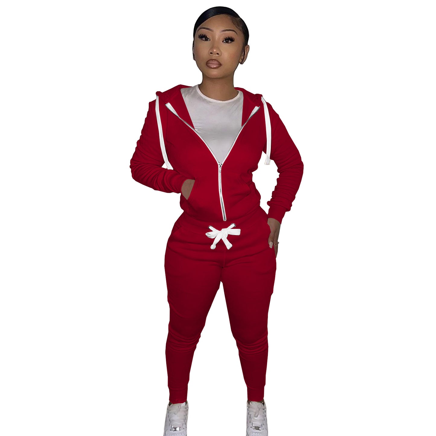 Women's Cotton Sweater Tight-fitting Two-piece Suit