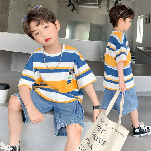 Conjunto de pantalones cortos de camiseta casual de verano para niños