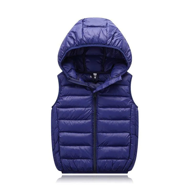 Chaleco térmico con capucha de algodón para niños Color sólido