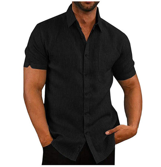 Camisas sólidas de verano de manga corta para hombres Camisetas sueltas casuales