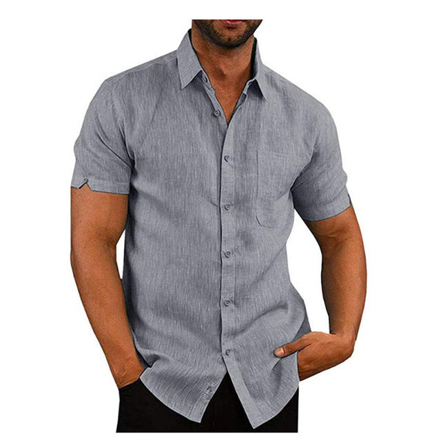 Camisas sólidas de verano de manga corta para hombres Camisetas sueltas casuales