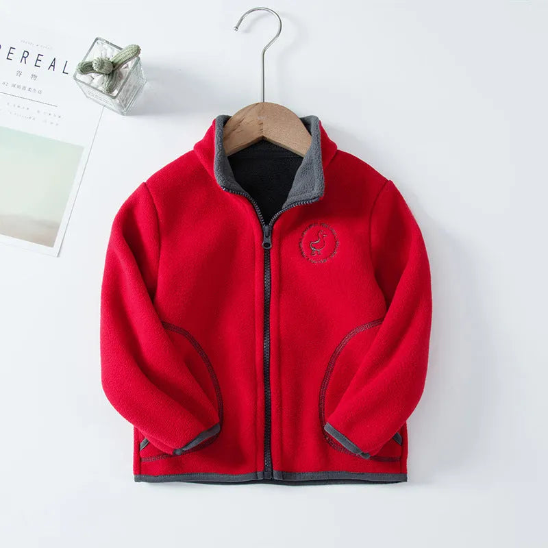 Conjunto de ropa para niños Cárdigan polar con capucha