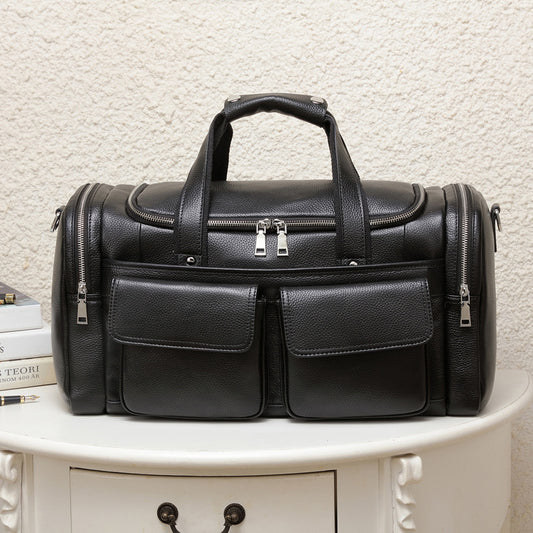 Leather Men's Hand-held Large-capacity Short-distance Travel Bag