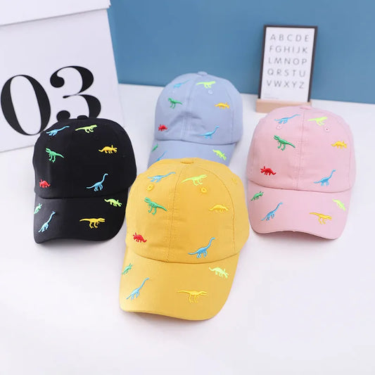 Gorros de béisbol para niños pequeños dinosaurios coloridos