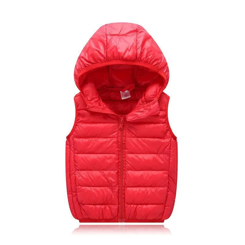 Chaleco térmico con capucha de algodón para niños Color sólido