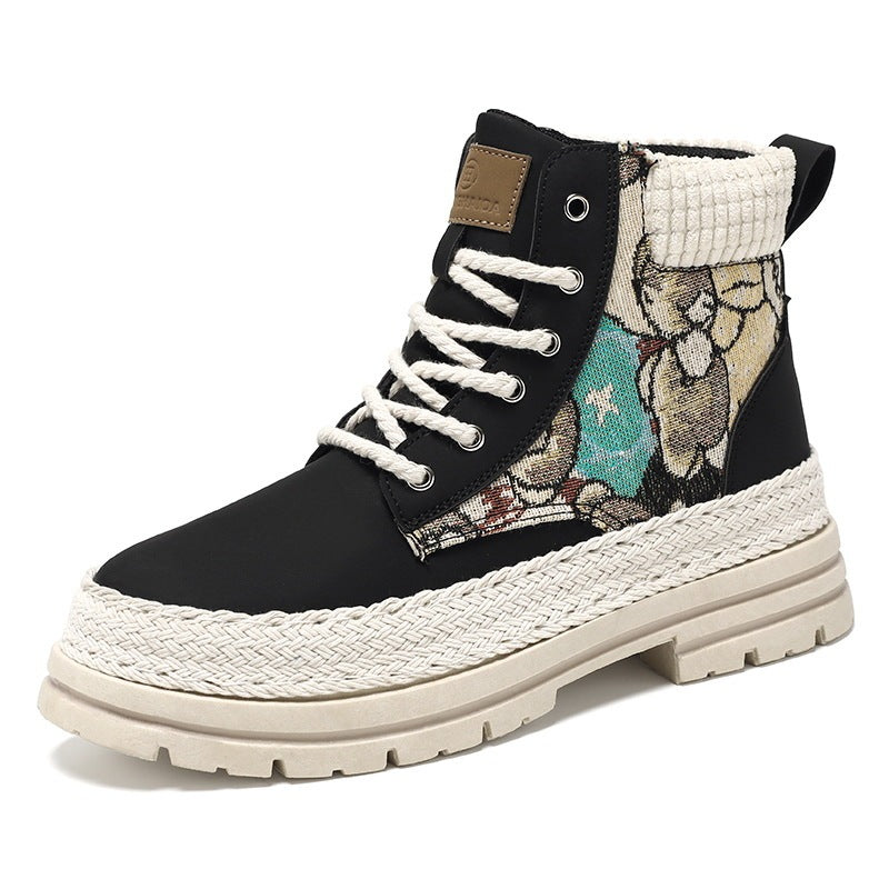 Zapatos de caña alta con botas de trabajo informales que combinan con todo para hombre
