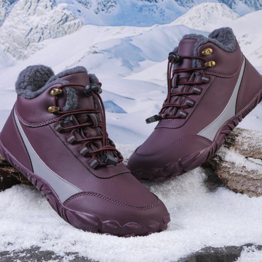Botas de nieve de cinco dedos para deportes de ocio al aire libre, zapatos de senderismo para acampar, zapatos antideslizantes cálidos con forro polar y acolchado de algodón