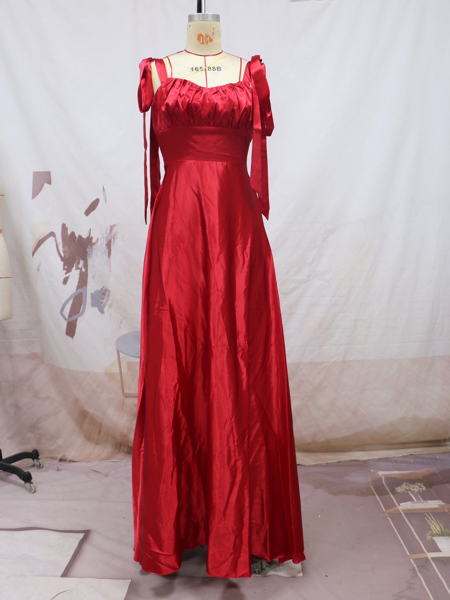 Vestido de noche de dama de honor sin mangas de moda para mujer