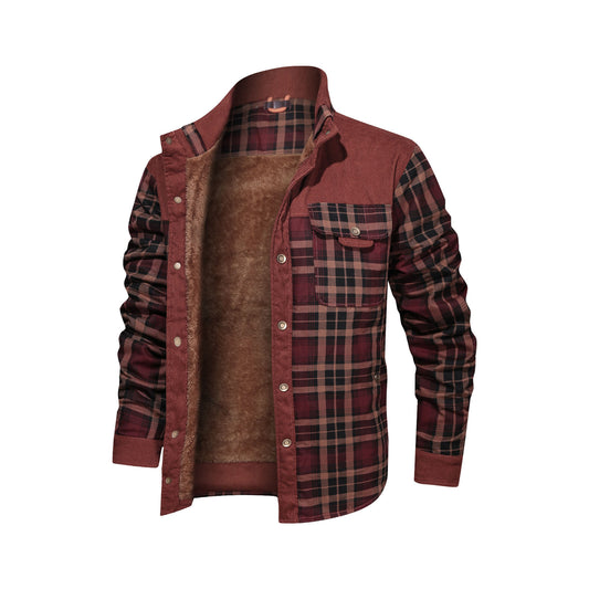 Chaqueta de abrigo grueso de lana para hombre