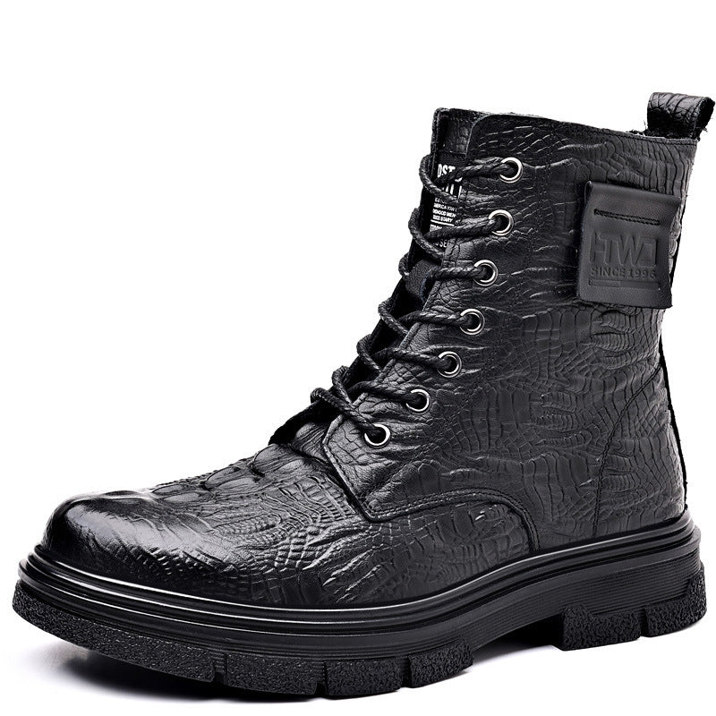 Botas de hombre Zapatos Martin de cuero genuino de invierno