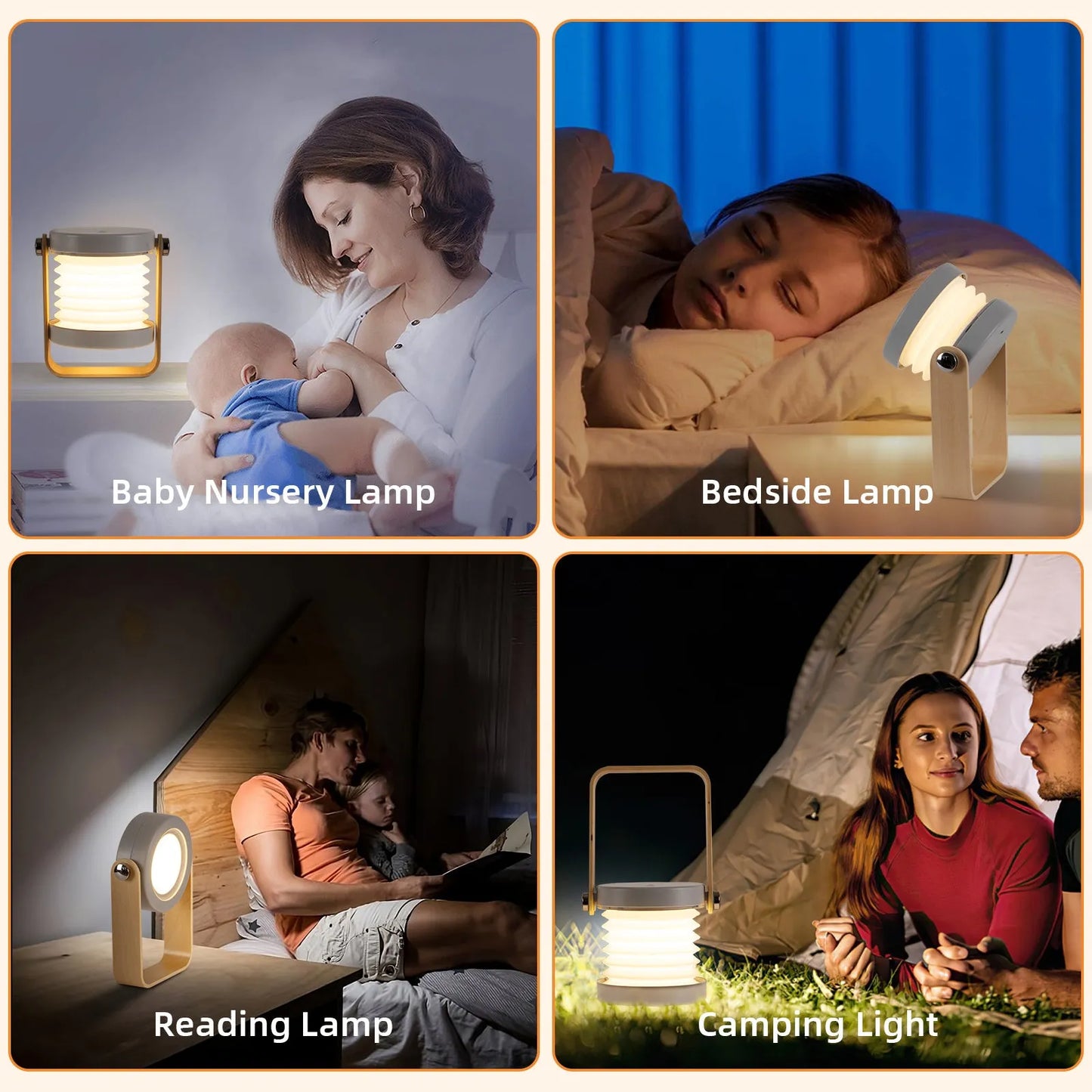 Luz de Camping, linterna, luz nocturna, lámpara de mesa Led telescópica, luz Usb plegable, producto creativo 3d, luz portátil