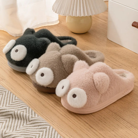 Pantuflas cálidas con suela gruesa y antideslizante para uso doméstico.
