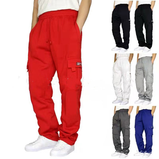 Pantalones de hombre Pantalones de chándal Estiramiento Cintura elástica Jogger Pantalones deportivos Pantalones con cordón Moda Ropa para hombre