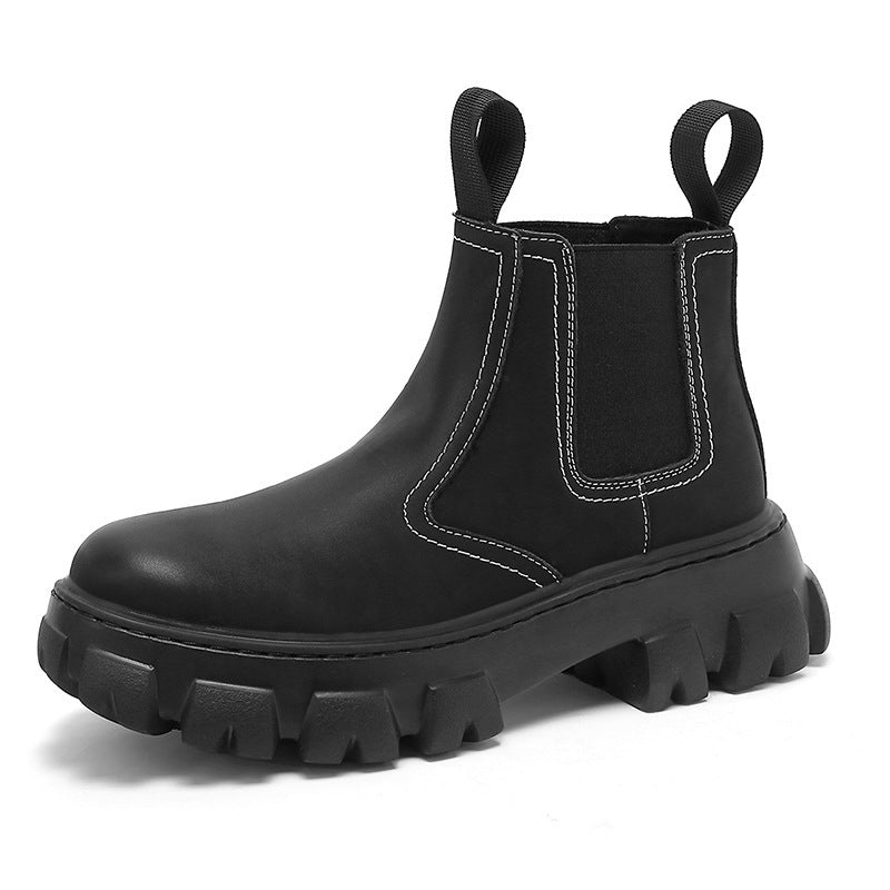 Botas medias cortas de terciopelo de otoño e invierno de estilo británico