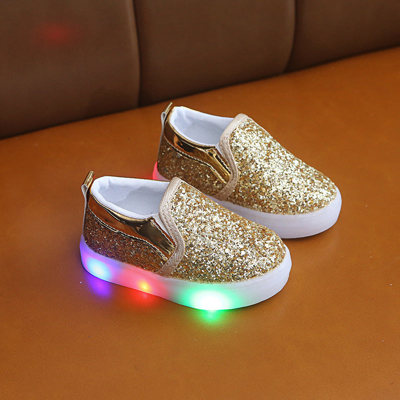 Zapatillas de deporte LED para niños Zapatillas de deporte iluminadas para bebés y niños pequeños Zapatos ligeros con lentejuelas para niñas