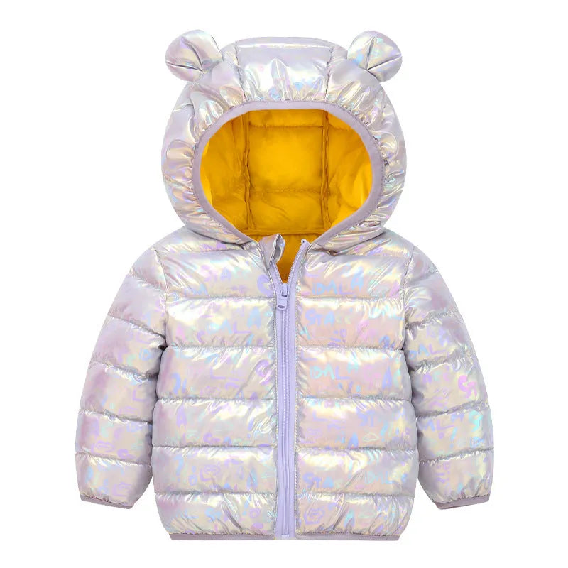 Chaquetas de plumón de otoño e invierno para niños y niñas.