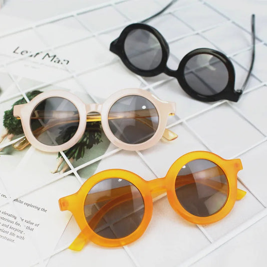 Style coréen Enfants de lunettes de Soleil Rondes Hommes